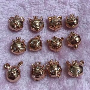 12 Pieces Rose Gold Zodiac Charm Set Fit Pandora